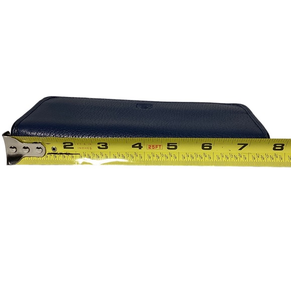 LOEWE Long Wallet Anagram Logo Cadena Blue Leather Zip Closure Pristine - Picture 12 of 16